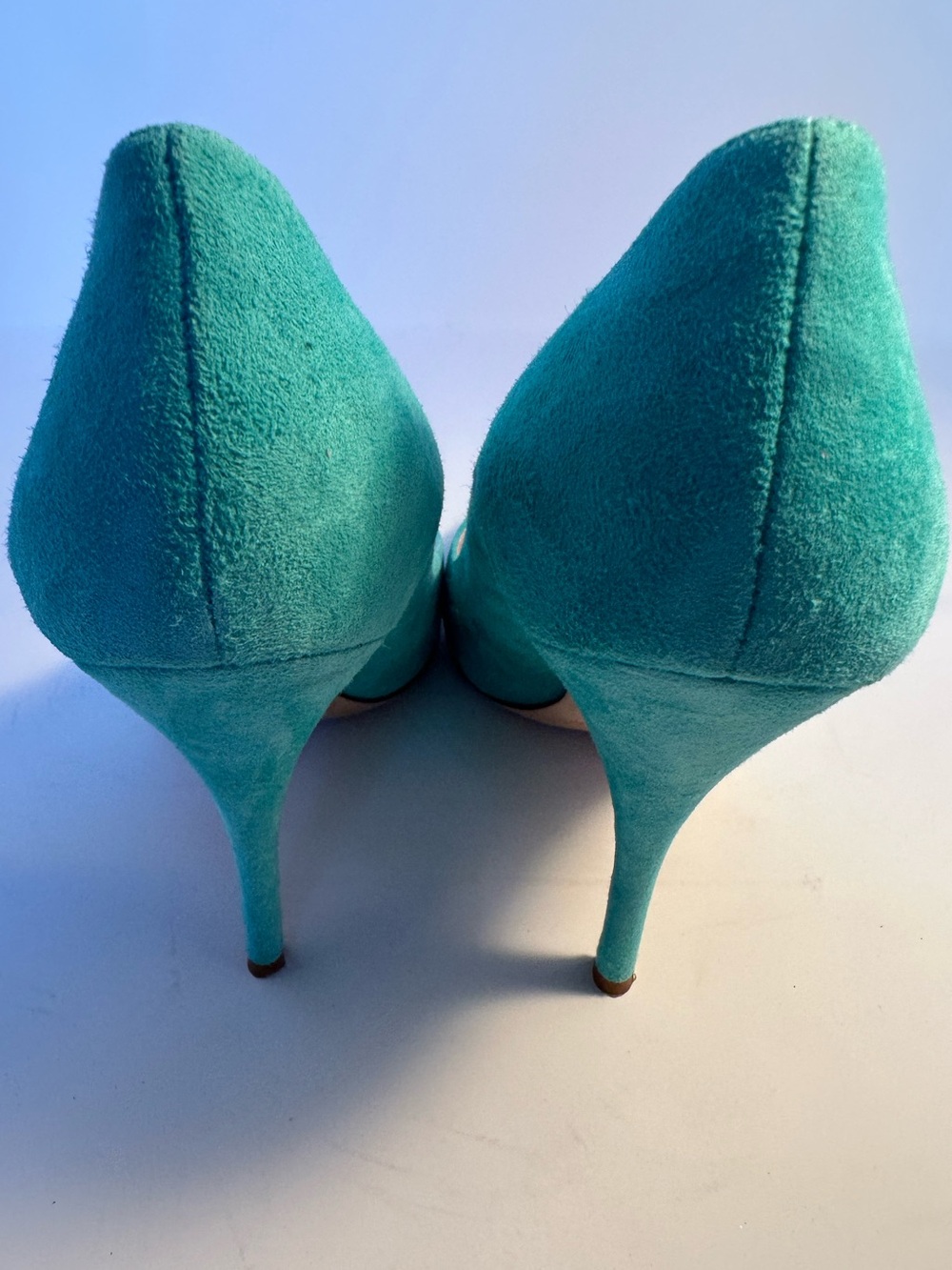 kate spade Size 9 Teal Suede Pointed-Toe Pumps - Picture 2 of 5